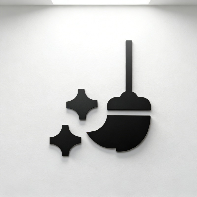 Tech Room Accessories - 3D-Acryl-Waschraum-Schild, selbstklebend, für Reinigungsbereich, Metalldekor