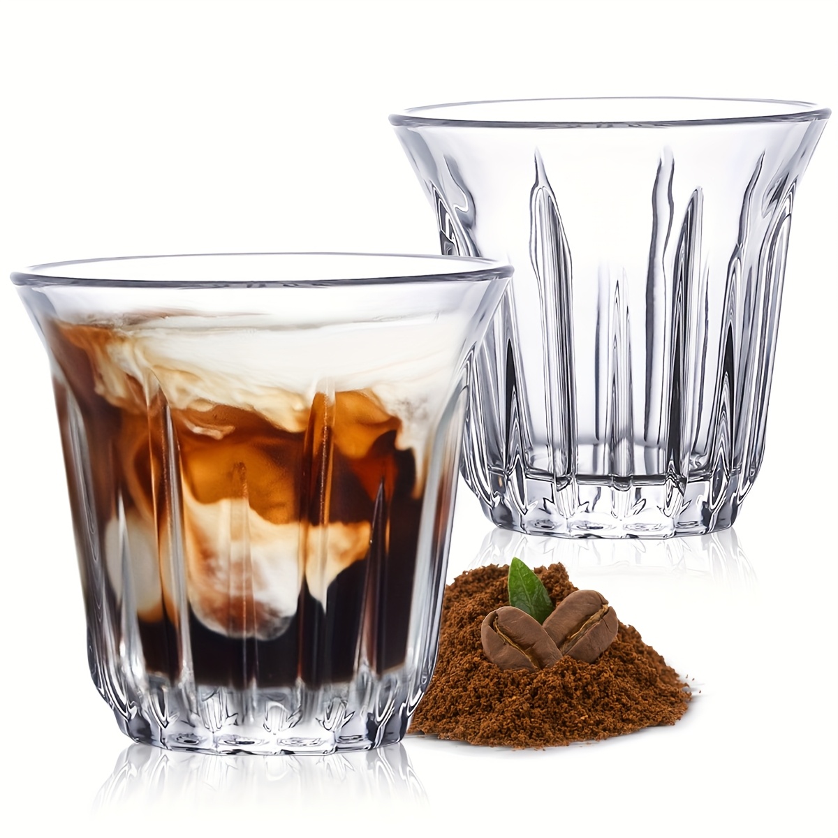 Tech Accessories For Office - 2er-Pack Espressotassen, Klare Glastassen für Kaffee,