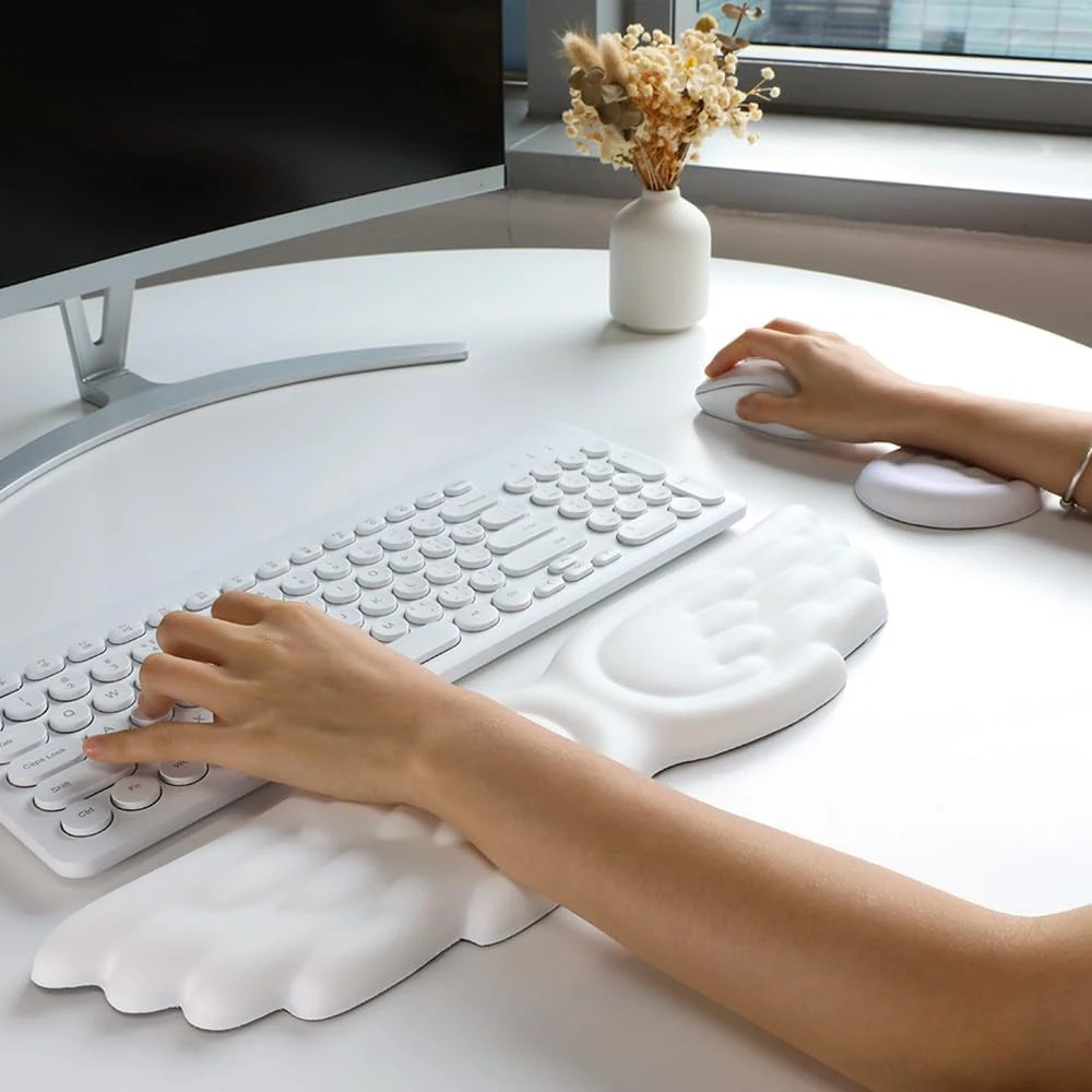 Keyboard Wrist Pad Leather - Mauspad, ergonomische Angel-Tastatur-Handballenauflage und Mauspad-Set, reduziert