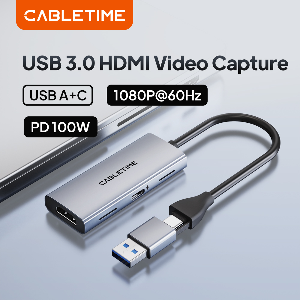Usb C To Hdmi - CABLETIME USB 3.0 HDMI-Videoaufnahmekarte PD 100