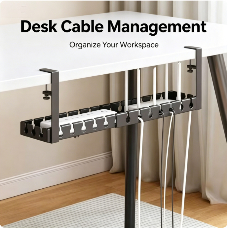 Tech Accessories For Office Desk - Untertisch-Teleskop-Aufbewahrungsregal Metall-Kabelmanagement-Ablage Ohne Bohren Schreibtisch-Kabelorganizer Home-Office-Zubehör