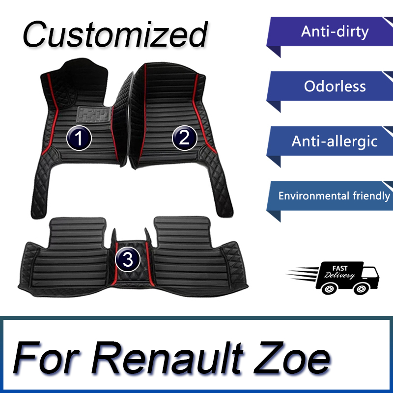 Tech Accessories Luxury - Leder Auto Fußmatten Für Renault Zoe