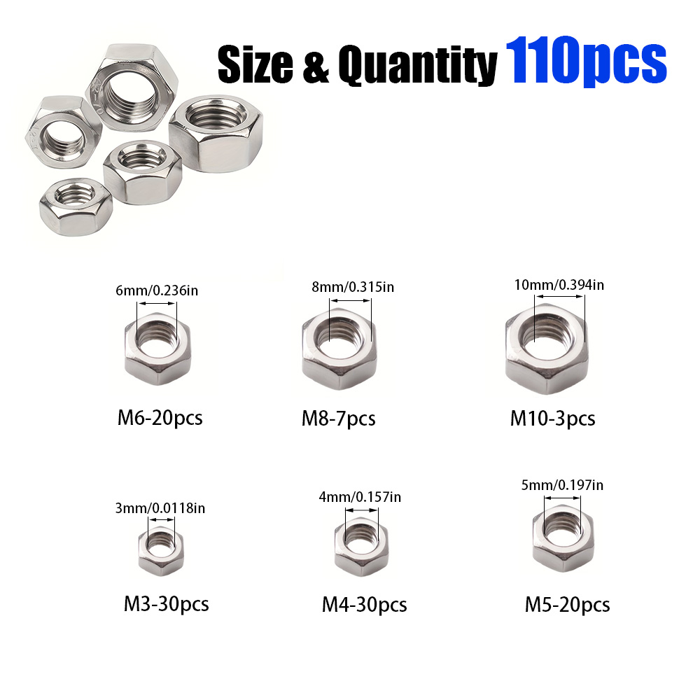 110-teiliges Set Sechskantmutt – Tech House Accessories Bewertung und Preis