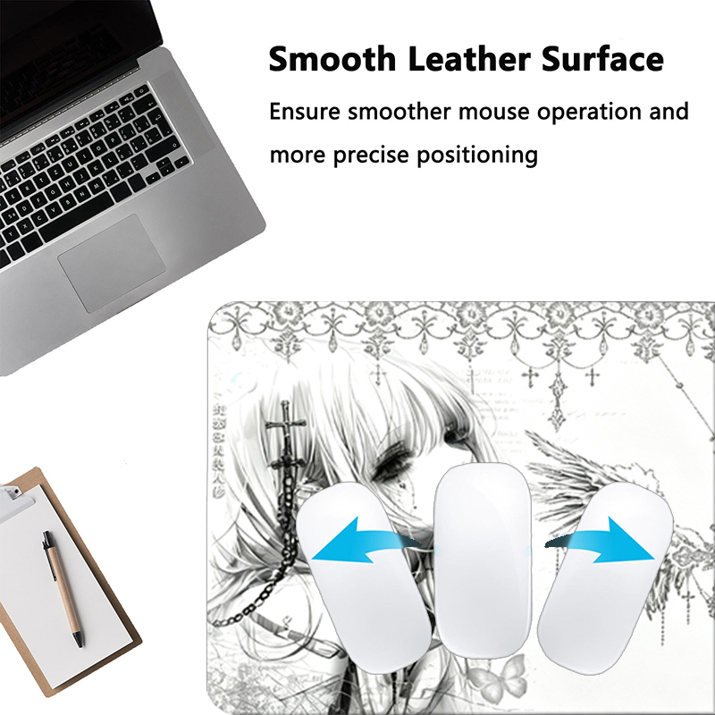 Leder-Mauspad Schwarz Weiß Ani – Tech Accessories For Office Desk Bewertung und Preis
